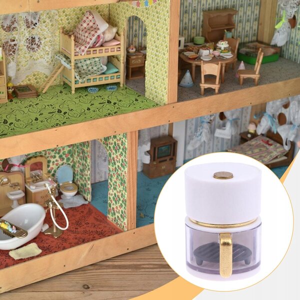Mini Frytkownica 1:12 per Casa delle Bambole con Luce – Bianco Realistico