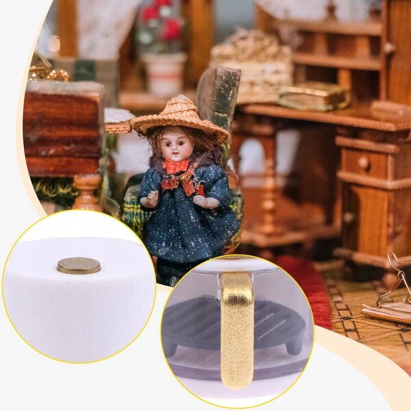 Mini Frytkownica 1:12 per Casa delle Bambole con Luce – Bianco Realistico
