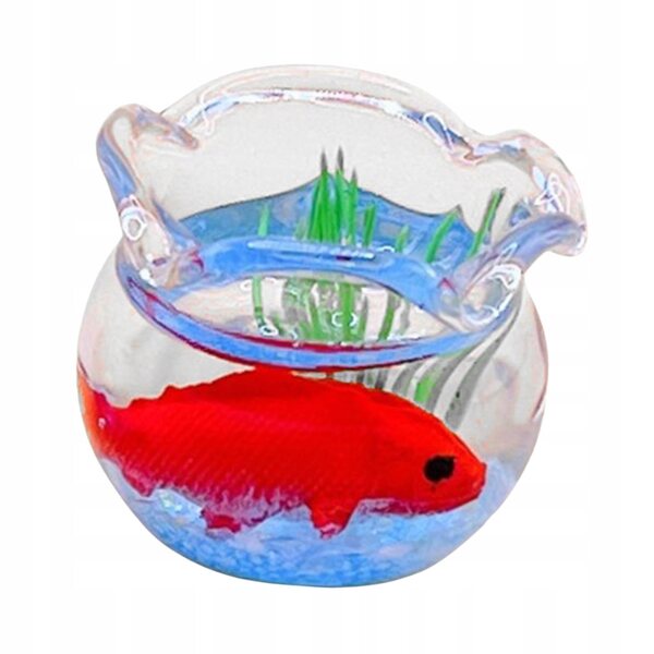 Aqaurio Miniatur 1:12 für Puppenhäuser mit Goldfisch aus Kunstharz