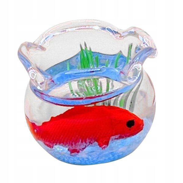 Aqaurio Miniatur 1:12 für Puppenhäuser mit Goldfisch aus Kunstharz