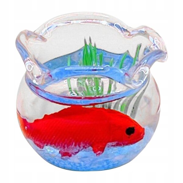 Aqaurio Miniatur 1:12 für Puppenhäuser mit Goldfisch aus Kunstharz