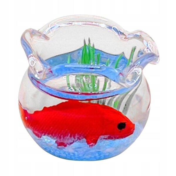 Aqaurio Miniatur 1:12 für Puppenhäuser mit Goldfisch aus Kunstharz
