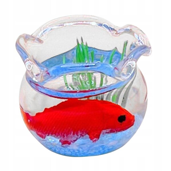 Aqaurio Miniatur 1:12 für Puppenhäuser mit Goldfisch aus Kunstharz
