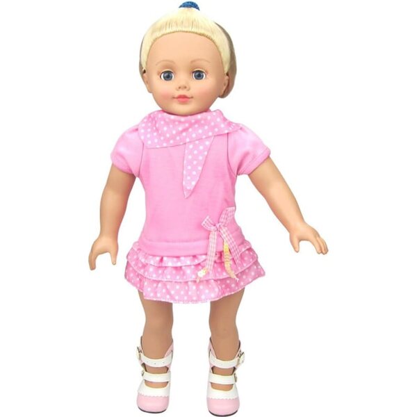 Abito Rosa Casual per Bambola Americana 18 pollici con Accessori Inclusi