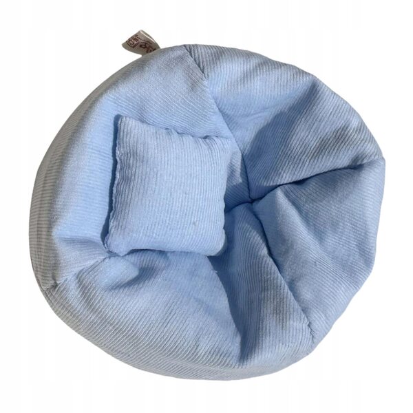 Miniatura divano con cuscino per casa delle bambole 17 cm colore azzurro chiaro