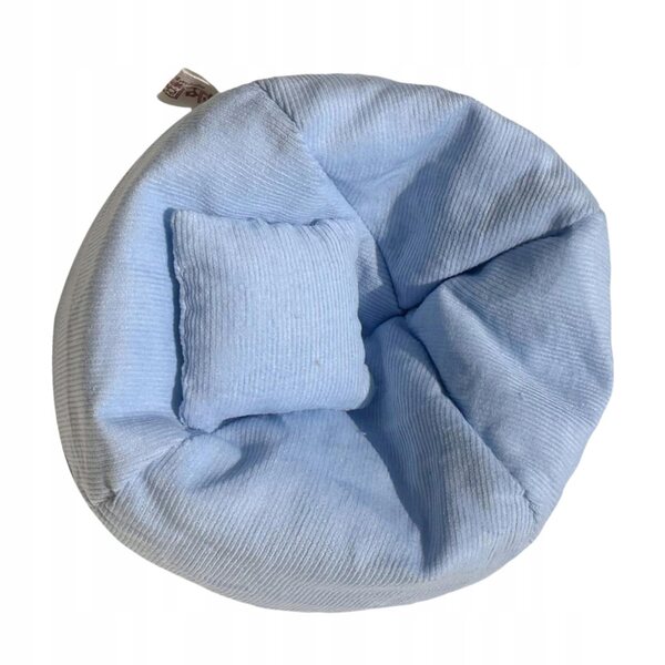 Miniatura divano con cuscino per casa delle bambole 17 cm colore azzurro chiaro