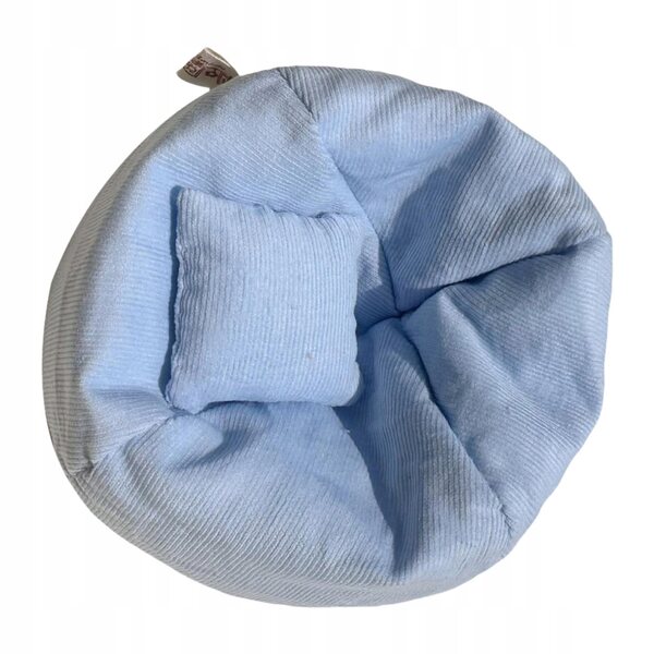 Miniatura divano con cuscino per casa delle bambole 17 cm colore azzurro chiaro