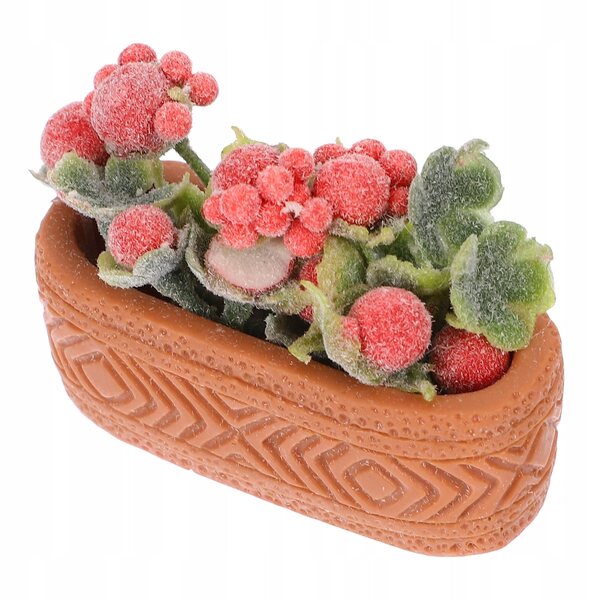 Mini Bonsai Decorativo Rosso per Casa delle Bambole, Modello Realistico 5x3 cm