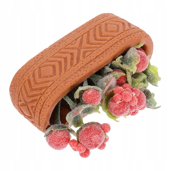 Mini Bonsai Decorativo Rosso per Casa delle Bambole, Modello Realistico 5x3 cm