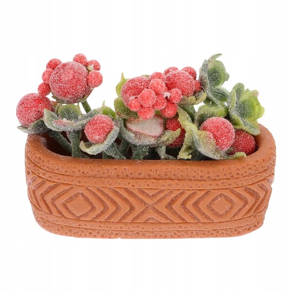 Mini Bonsai Decorativo Rosso per Casa delle Bambole, Modello Realistico 5x3 cm
