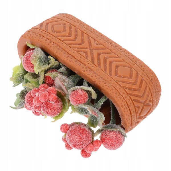 Mini Bonsai Decorativo Rosso per Casa delle Bambole, Modello Realistico 5x3 cm