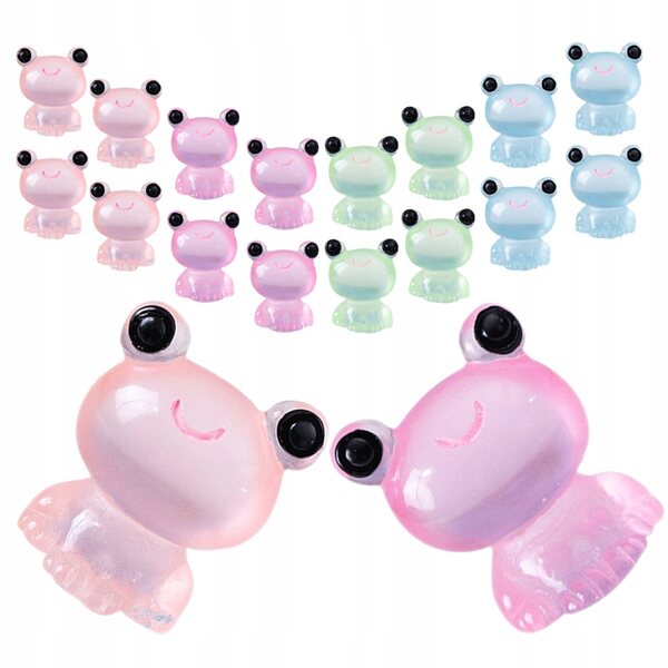 Set 20 Miniature Rane Luminescenti in Resina per Decorazione Giardino e Casa