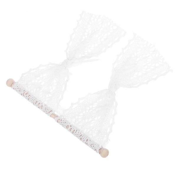 Mini tendine bianche in legno e pizzo per casa delle bambole, eleganti e realistiche