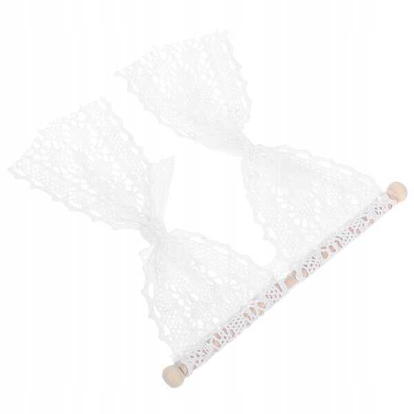 Mini tendine bianche in legno e pizzo per casa delle bambole, eleganti e realistiche