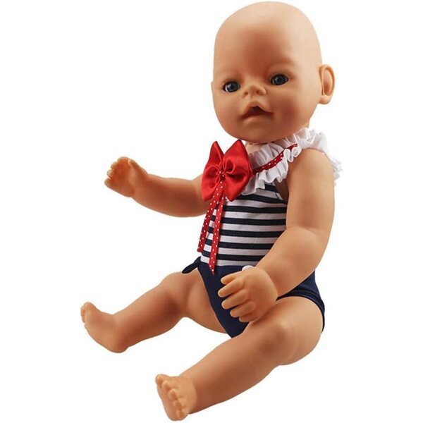 Gestreifter Overall für 46 cm große Puppen. Modekleidung für amerikanische Puppen