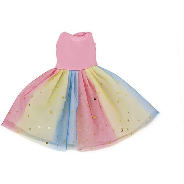 Abito Casual con Paillettes Arcobaleno per Bambola Americana 46 cm