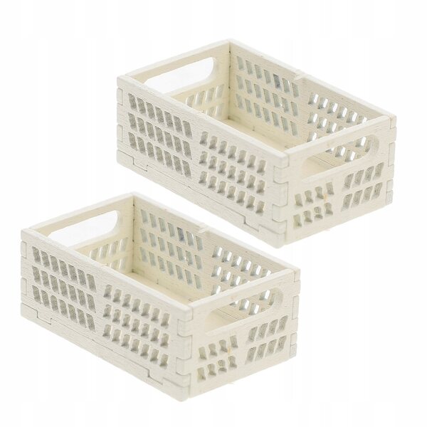 Mini cassette in legno bianche per decorazione case delle bambole 2 pezzi