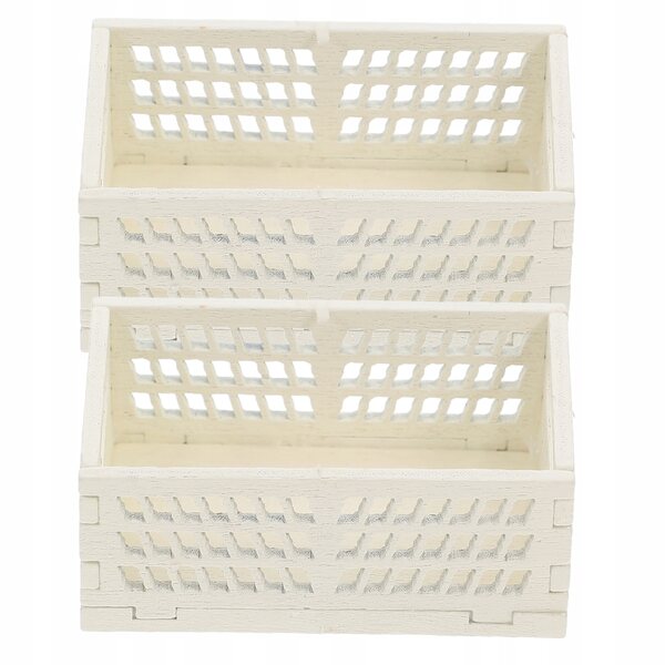 Mini cassette in legno bianche per decorazione case delle bambole 2 pezzi