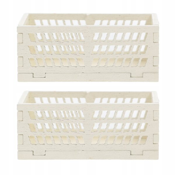 Mini cassette in legno bianche per decorazione case delle bambole 2 pezzi