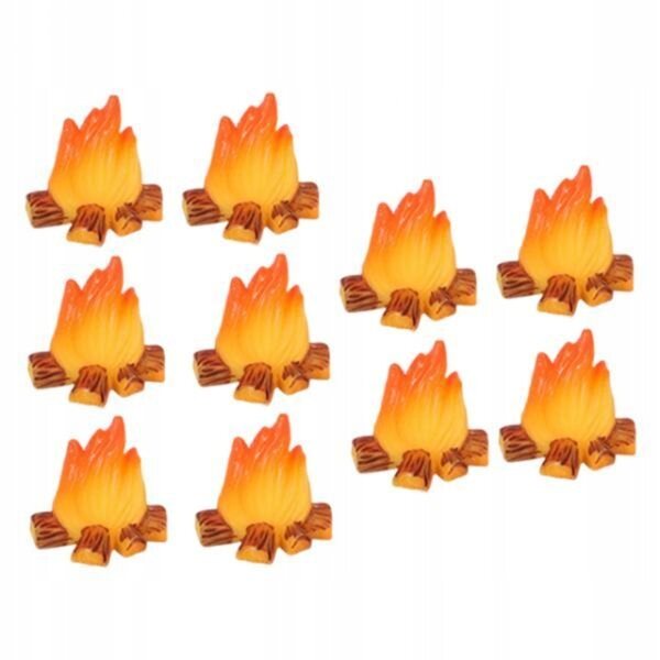 10 Stück dekorative Miniatur-Lagerfeuer aus Kunstharz für Puppenhäuser und Mikrolandschaften