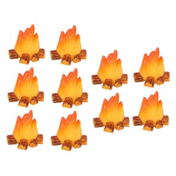 10 Stück dekorative Miniatur-Lagerfeuer aus Kunstharz für Puppenhäuser und Mikrolandschaften