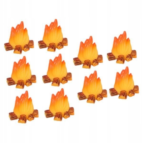 10 Stück dekorative Miniatur-Lagerfeuer aus Kunstharz für Puppenhäuser und Mikrolandschaften