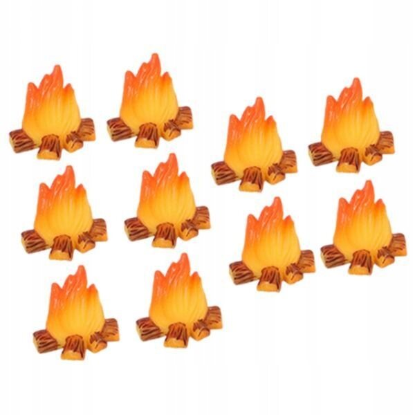 10 Stück dekorative Miniatur-Lagerfeuer aus Kunstharz für Puppenhäuser und Mikrolandschaften