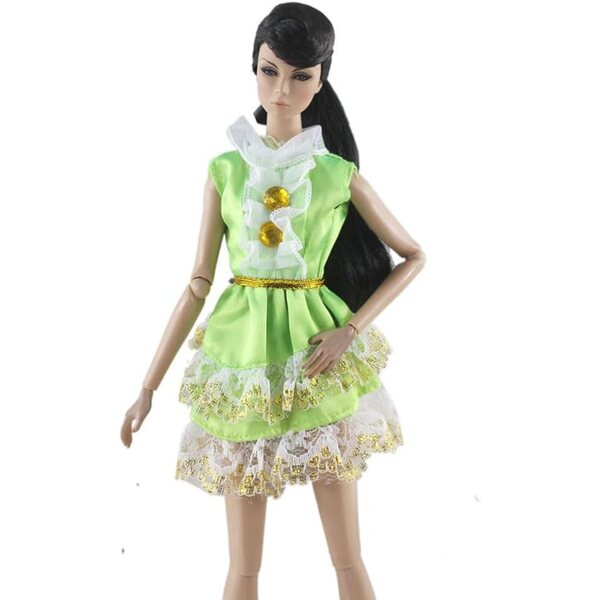 Grünes Kleid für 30-cm-Puppe aus Stoff, modisches Kostüm für 11-Zoll-Puppen