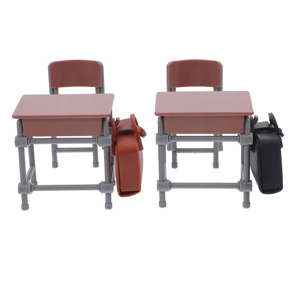 Set Miniatura Mobili Scuola con Scrivania Sedia e Zaino per Casa delle Bambole