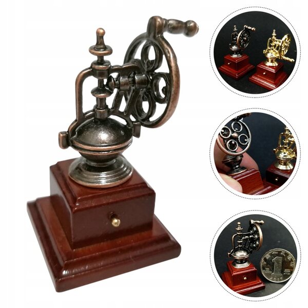 Mini macchina da caffè vintage per casa delle bambole, accessorio decorativo resistente