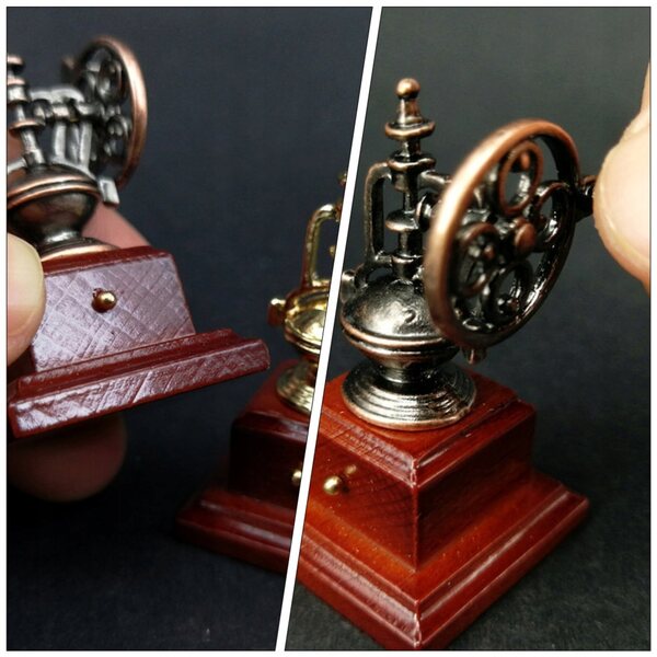 Mini macchina da caffè vintage per casa delle bambole, accessorio decorativo resistente