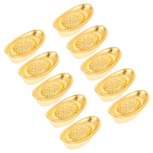 10 Stück Miniatur-Goldbarren – chinesische Schreibtischdekoration