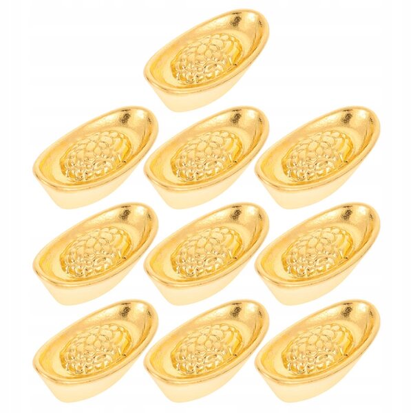 10 Stück Miniatur-Goldbarren – chinesische Schreibtischdekoration