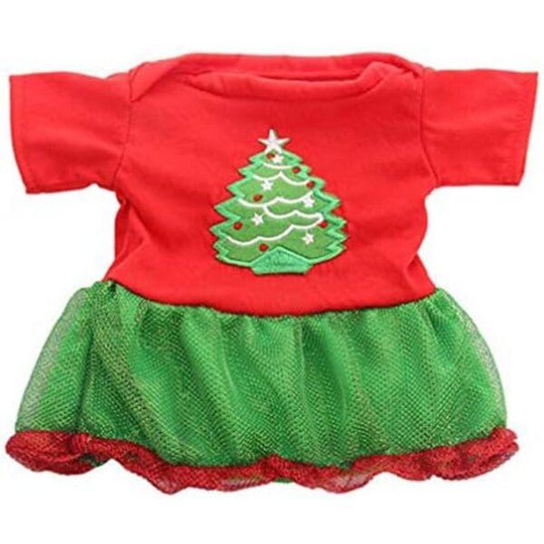 Abito Natalizio per Bambola 46 cm con Stampa Albero di Natale Costume Casual