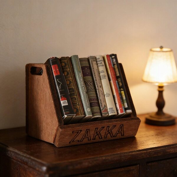 Libreria in legno in miniatura per Casa delle Bambole 3.5x2.9x2.8 cm Decorazione