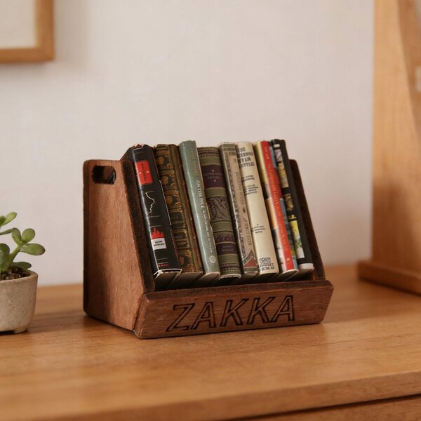 Libreria in legno in miniatura per Casa delle Bambole 3.5x2.9x2.8 cm Decorazione