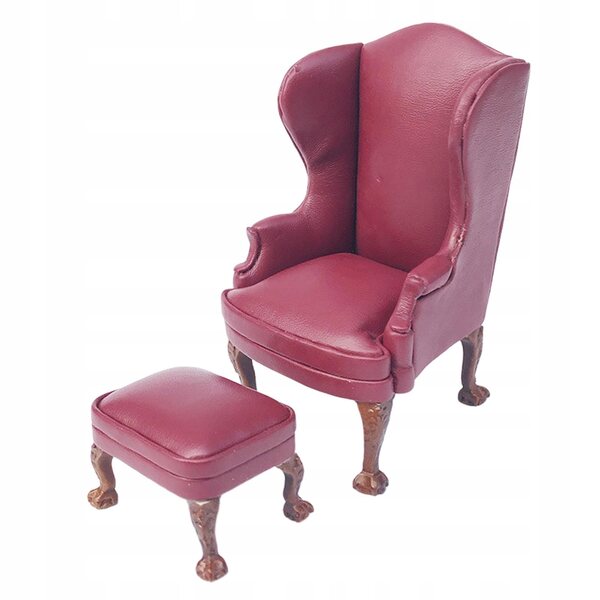 Miniatura sofa rosso in PU per casa delle bambole scala 1:12, divano singolo