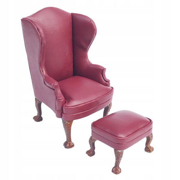 Miniatura sofa rosso in PU per casa delle bambole scala 1:12, divano singolo