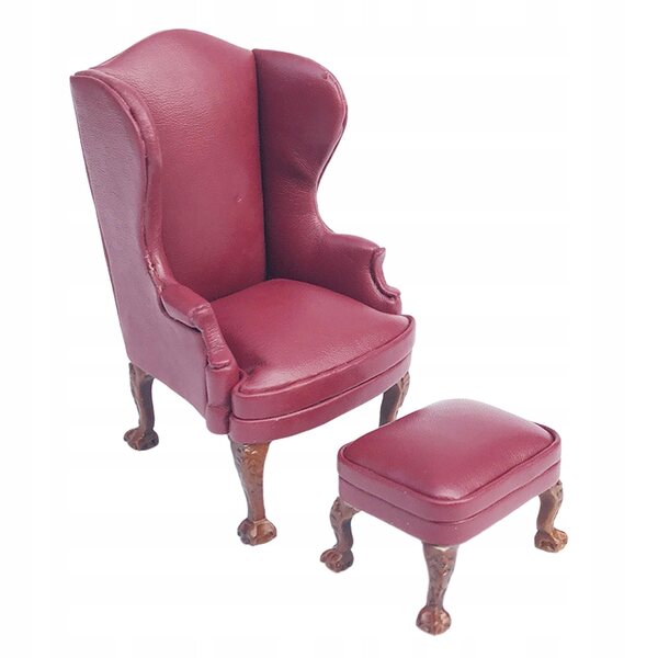 Miniatura sofa rosso in PU per casa delle bambole scala 1:12, divano singolo
