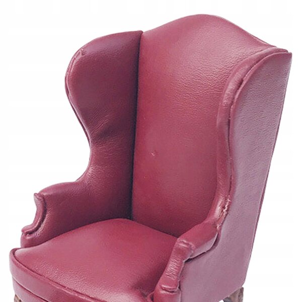Miniatura sofa rosso in PU per casa delle bambole scala 1:12, divano singolo