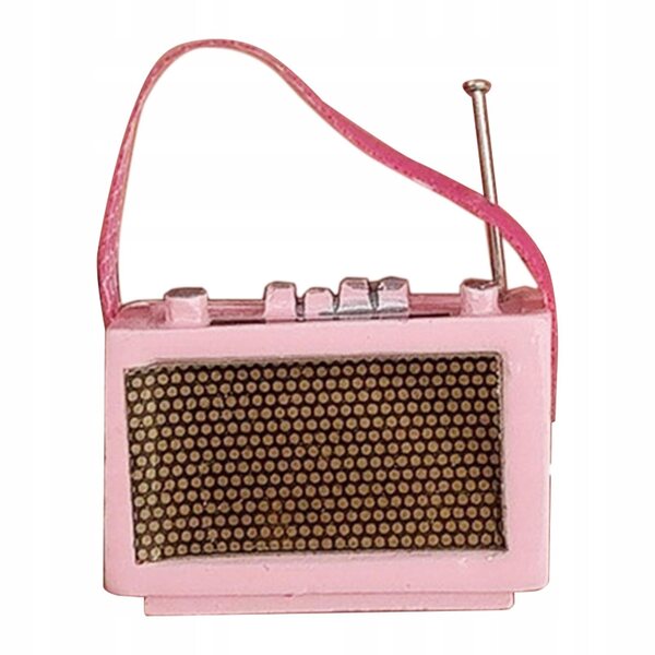Mini Radio 1:12 in Resina per Casa delle Bambole, Accessorio Decorativo Rosa