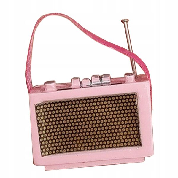 Mini Radio 1:12 in Resina per Casa delle Bambole, Accessorio Decorativo Rosa