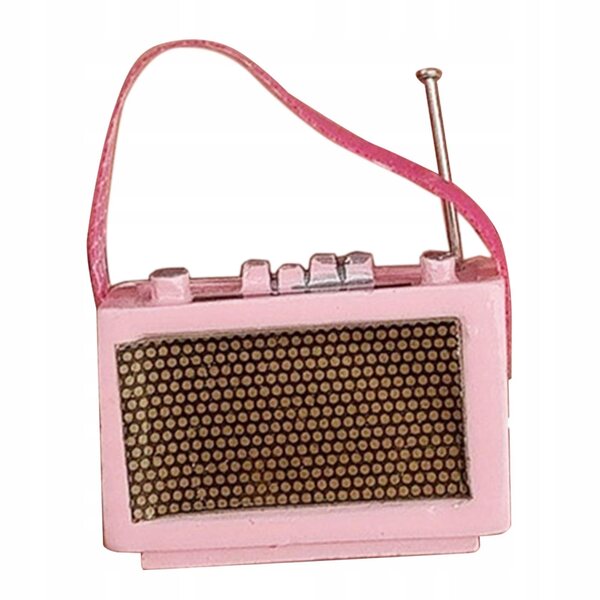 Mini Radio 1:12 in Resina per Casa delle Bambole, Accessorio Decorativo Rosa