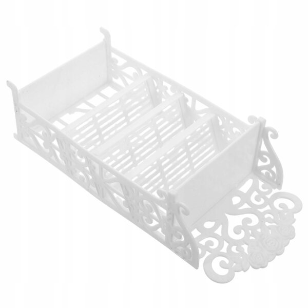Mini stand porta scarpe bianco in plastica per casa delle bambole, compatto e regolabile