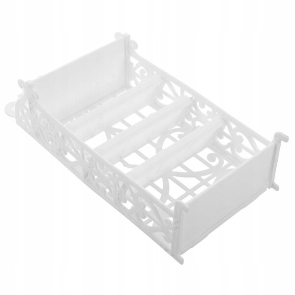 Mini stand porta scarpe bianco in plastica per casa delle bambole, compatto e regolabile