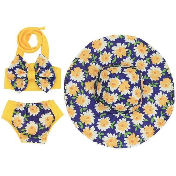 Badeanzug und Sonnenhut für 46 cm Puppen Uteruik Modeaccessoires