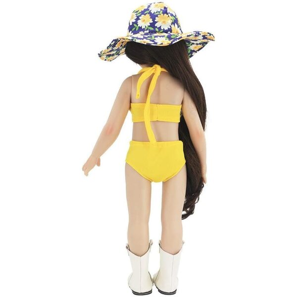 Badeanzug und Sonnenhut für 46 cm Puppen Uteruik Modeaccessoires