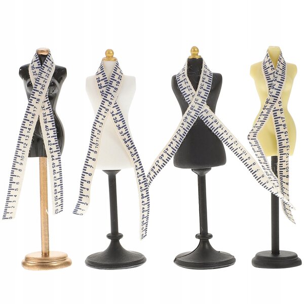 Lot de 4 mini mannequins féminins colorés en résine pour décorations et jeux