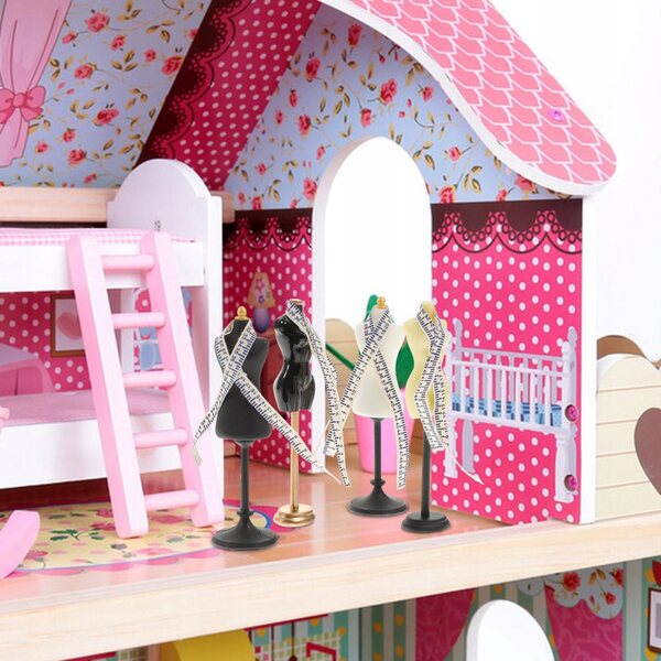 Lot de 4 mini mannequins féminins colorés en résine pour décorations et jeux