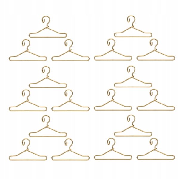 Комплект от 40 миниатюрни златни закачалки за дрехи за кукли от устойчива сплав